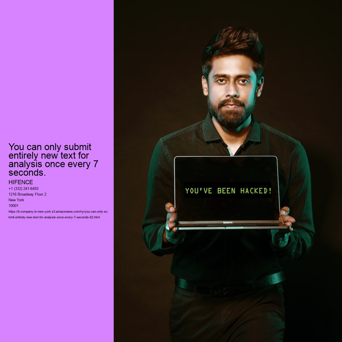 You can only submit entirely new text for analysis once every 7 seconds.